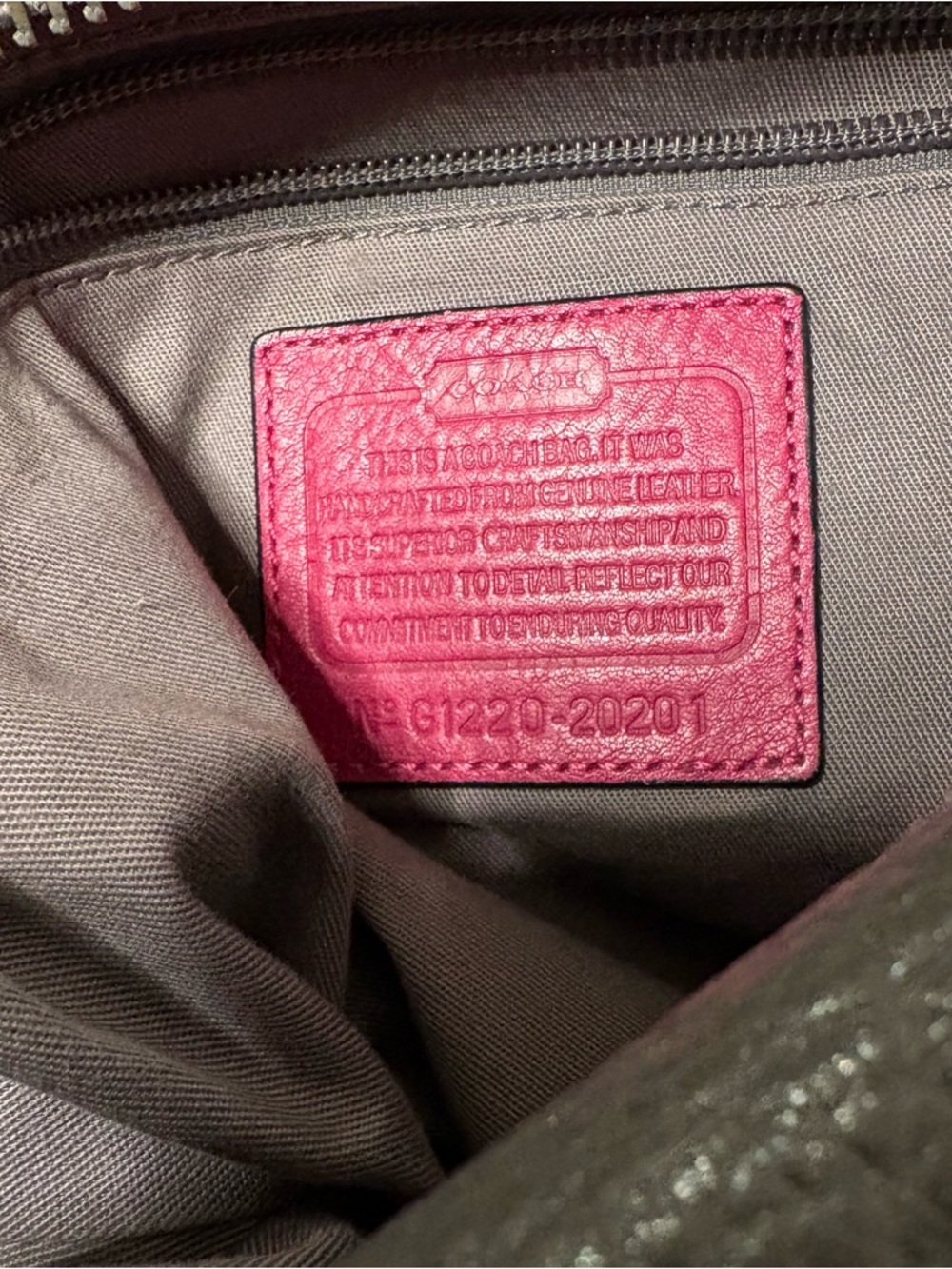 COACH Legacy Graphite Berry/ Grey Textured Leather "Molly" Satchel Bag #21140 - Picture 3 of 12